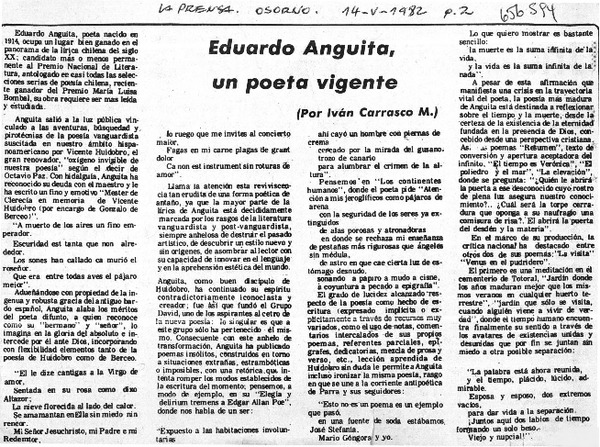 Eduardo Anguita, un poeta vigente  [artículo] Iván Carrasco Muñoz.