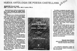 Nueva antología de poesía castellana  [artículo] Eduardo Salas Ordenes.