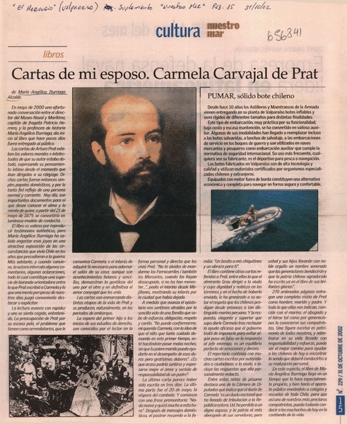 Cartas de mi esposo, Carmela Carvajal de Prat.