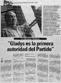 Gladys es la primera autoridad del partido