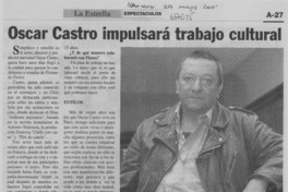 Oscar Castro impulsará trabajo cultural