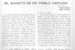 El Soneto 66 de Pablo Neruda