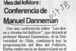 Conferencia de Manuel Danneman.  [artículo]