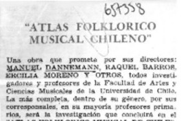 "Atlas folklórico musical chileno".  [artículo]
