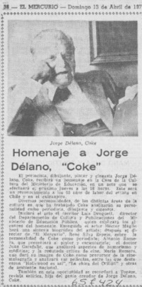 Homenaje a Jorge Délano, "Coke".