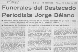 Funerales del destacado periodista Jorge Délano.