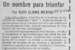 Un nombre para triunfar  [artículo] Ruth Eliana Merino.