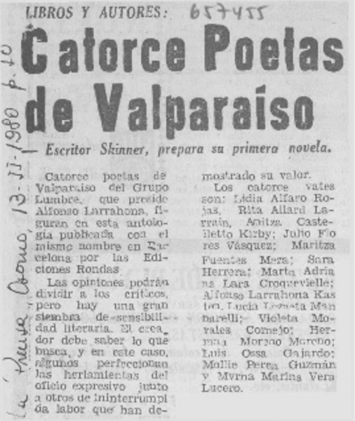 Catorce poetas de Valparaíso.