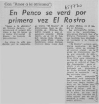 En Penco se verá por primera vez El Rostro.  [artículo]