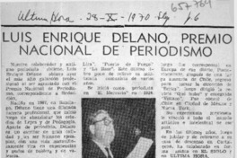 Luis Enrique Délano, premio nacional de periodismo.  [artículo]