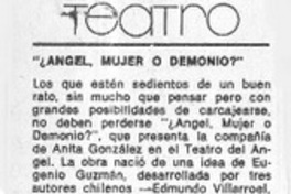 "¿Angel, mujer o demonio?"  [artículo] R. L.