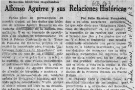 Alfonso Aguirre y sus relaciones históricas.  [artículo]