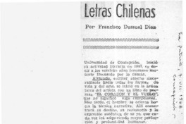 Letras Chilenas  [artículo] Francisco Dussuel Díaz.