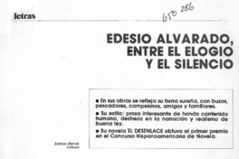 Edesio Alvarado, entre el elogio y el silencio  [artículo] Esteban Barruel.