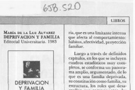 Deprivación y familia  [artículo] Eugenio García-Díaz.