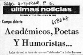 Académicos, poetas y humoristas --  [artículo] Gyliane Balmaceda.