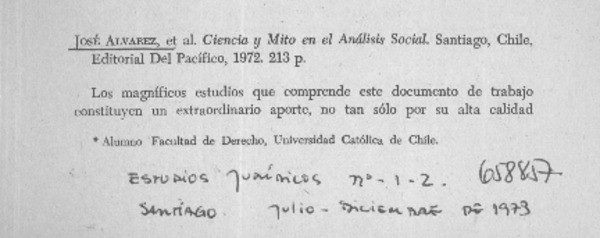 Ciencia y mito en el análisis social  [artículo] Francisco Javier Tapia.
