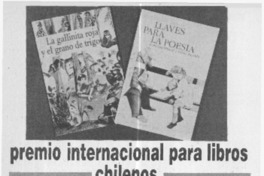 Premio internacional para libros chilenos.  [artículo]