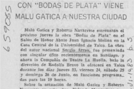 Don "Bodas de plata" viene Malú Gatica a nuestra ciudad.