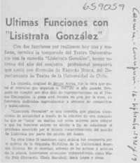 Últimas funciones con "Lisístrata González".