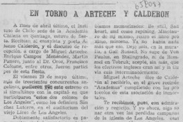 En torno a Arteche y Calderón.