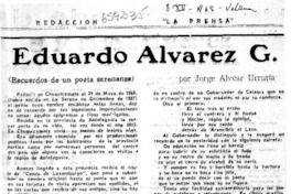Eduardo Alvarez G.  [artículo] Jorge Alvear Urrutia.