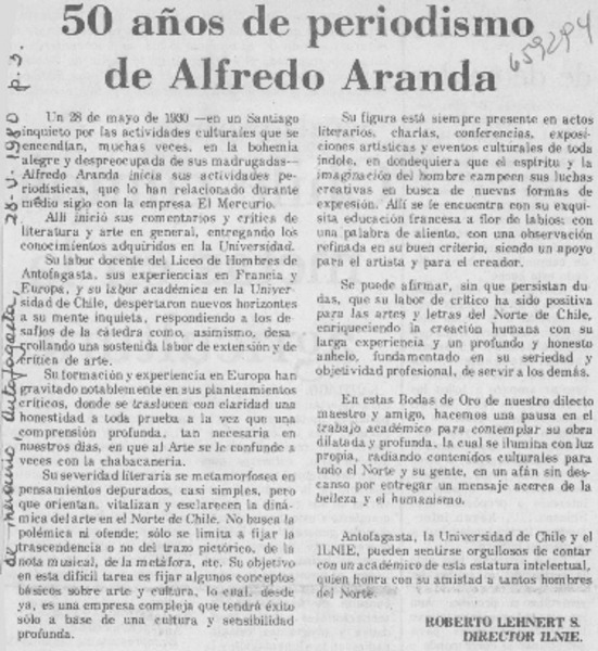 50 años de periodismo de Alfredo Aranda