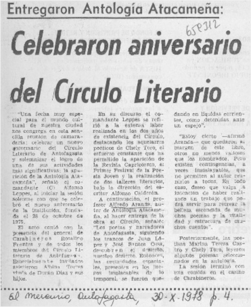 Celebraron aniversario del Círculo Literario.