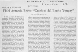 Fidel Araneda Bravo: "Crónicas del Barrio Yungay"