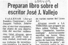 Preparan libro sobre el escritor José J. Vallejo  [artículo] Jorge Zambra Contreras.