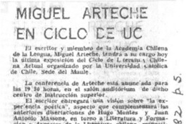 Miguel Arteche en ciclo de UC.