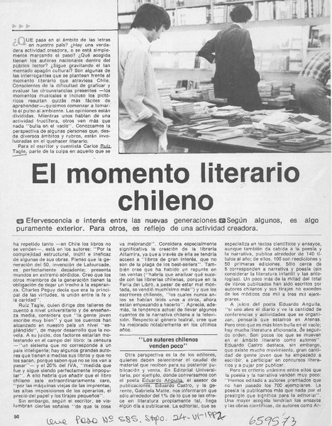 El momento literario chileno
