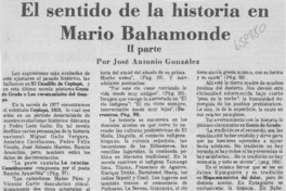 El sentido de la historia en Mario Bahamonde.