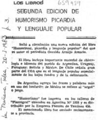 Segunda edición de humorismo picardía y lenguaje popular.