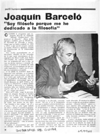 Joaquín Barceló, soy filósofo porque me he dedicado a la filosofía