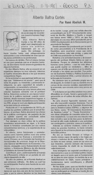 Alberto Baltra Cortés  [artículo] René Abeliuk M.