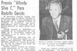 Premio "Alfredo Silva C." para Rodolfo Garcés.