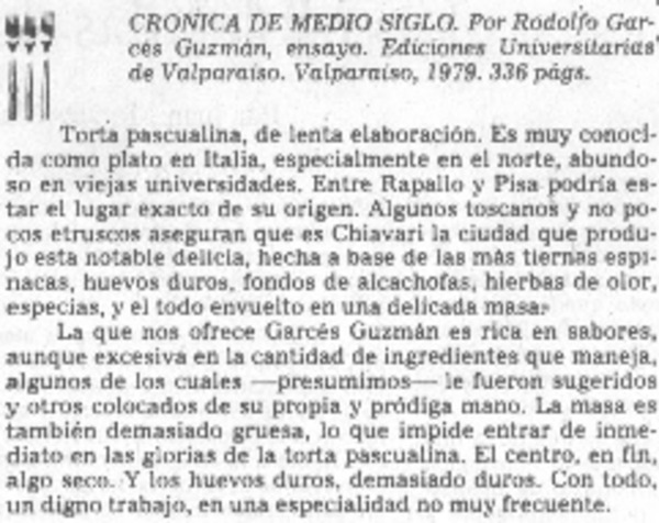 Crónica del medio siglo".