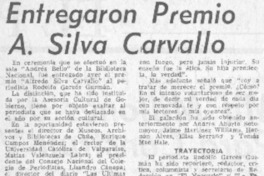 Entregaron Premio A. Silva Carvallo.
