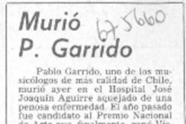 Murió P. Garrido.