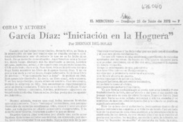 García Díaz: "Iniciación en la hoguera"