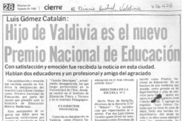 Hijo de Valdivia es el nuevo Premio Nacional de Educación.