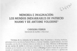 Memoria e imaginación, los mundos inenarrables de Patricio Manns y de Antoine Volodine