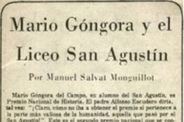 Mario Gógora y el liceo San Agustín