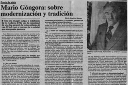 Mario Góngora: sobre modernización y tradición : [entrevista]