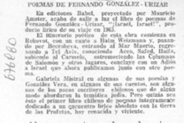 Poemas de Fernando González-Urízar.