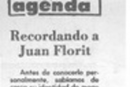 Recordando a Juan Florit