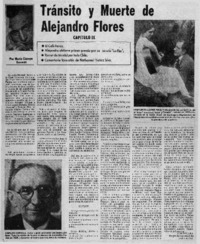 Tránsito y muerte de Alejandro Flores capítulo IX