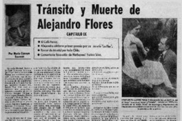 Tránsito y muerte de Alejandro Flores capítulo IX
