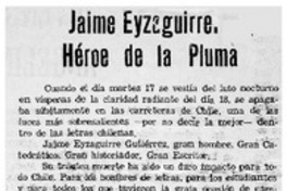 Jaime Eyzaguirre, héroe de la pluma